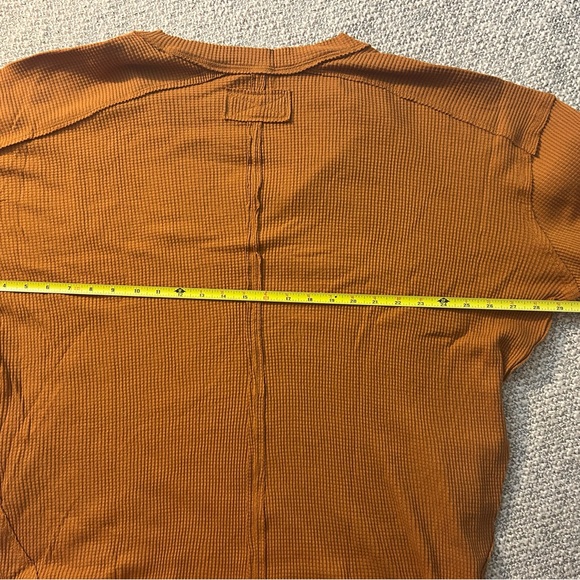 Thermal Waffle Knit Oversized Top Burnt Orange NWOT - Picture 7 of 8